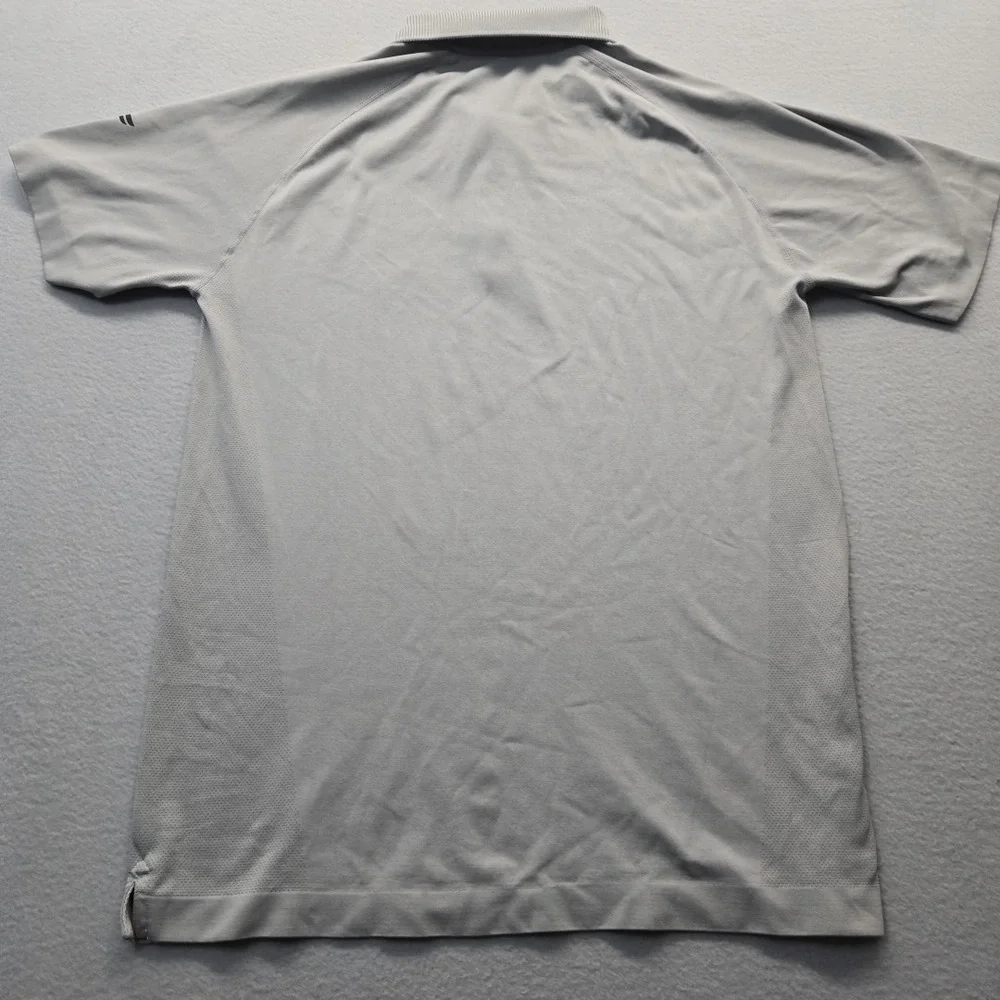 Fabletics Shirt Mens Large‎ Gray Performnce Polo Nylon Athletic Fit Golf
